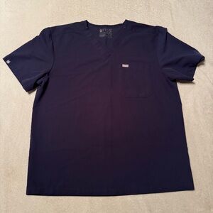 Figs Navy Short Sleeve Tee